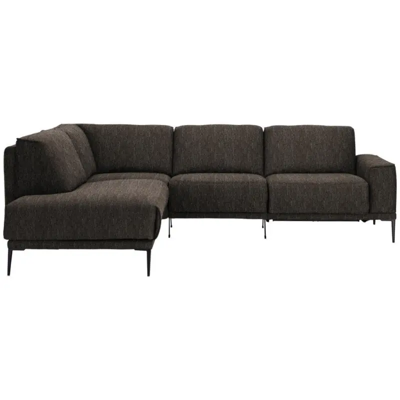 Ecksofa in Flachgewebe Dunkelbraun 210/260 cm