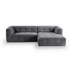 Ecksofa Tenso in Flachgewebe Grau 292/161 cm