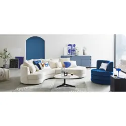 WOHNLANDSCHAFTOttomane rechts, organische Form in Cord Beige