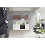 XXXLutz Lauterach - Ihr M&ouml;belhaus bei Bregenz K&uuml;chenblock 200 cm in Rot, Wei&szlig;, Eichefarben