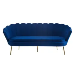 3-Sitzer-Sofa in Samt Dunkelblau