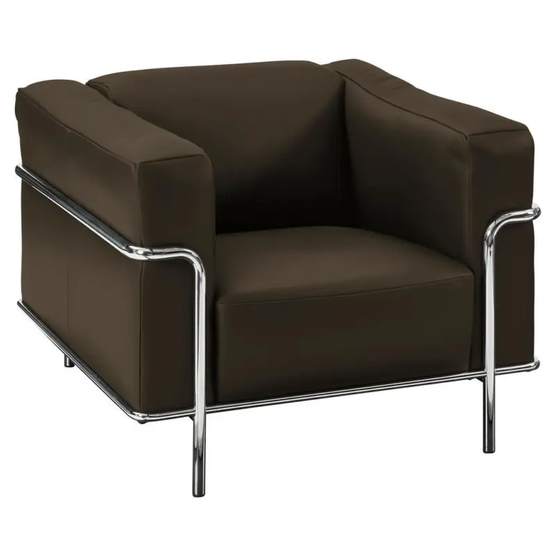 Sessel in Echtleder Dunkelgr&uuml;n