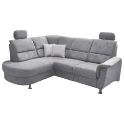 Ecksofa in Mikrofaser Grau 184/231 cm