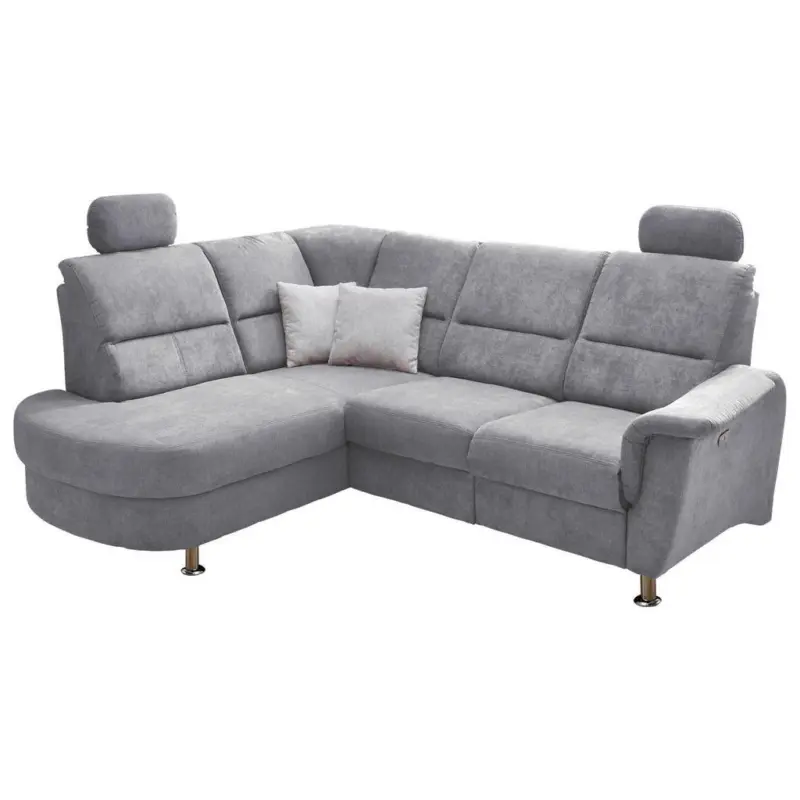 Ecksofa in Mikrofaser Grau 184/231 cm