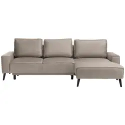 Ecksofa in Velours Sandfarben