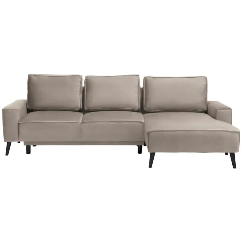 Ecksofa in Velours Sandfarben