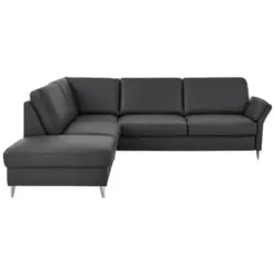 Ecksofa Beldomo Premium in Echtleder Anthrazit 235/263 cm
