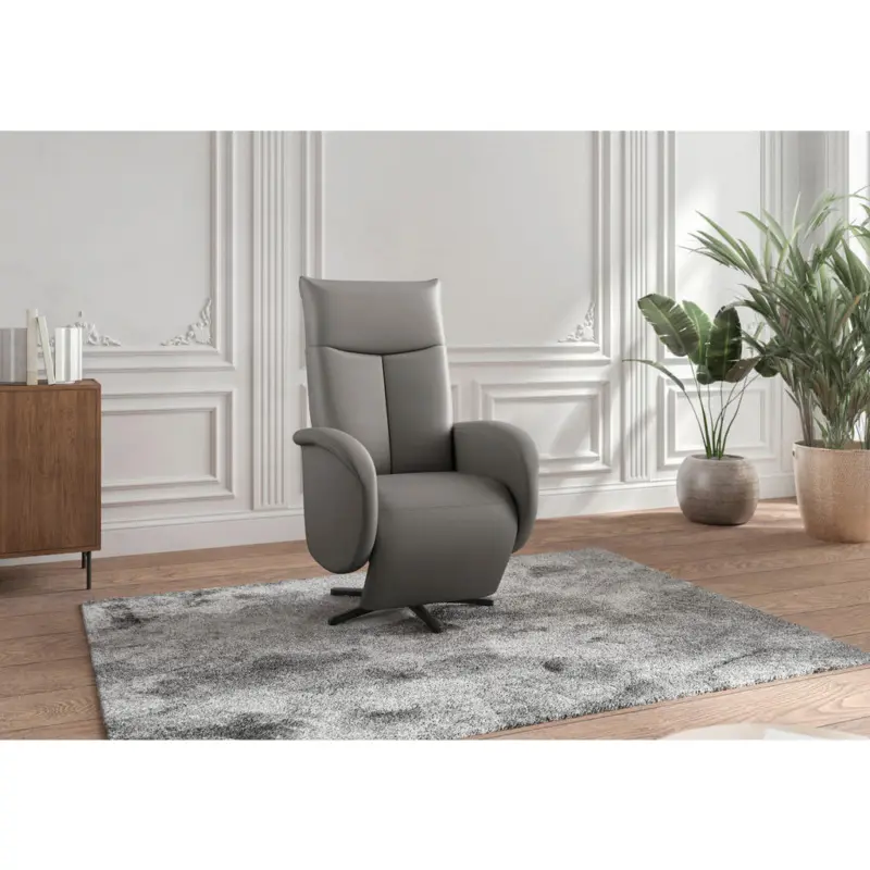 Relaxsessel in Leder Mokka