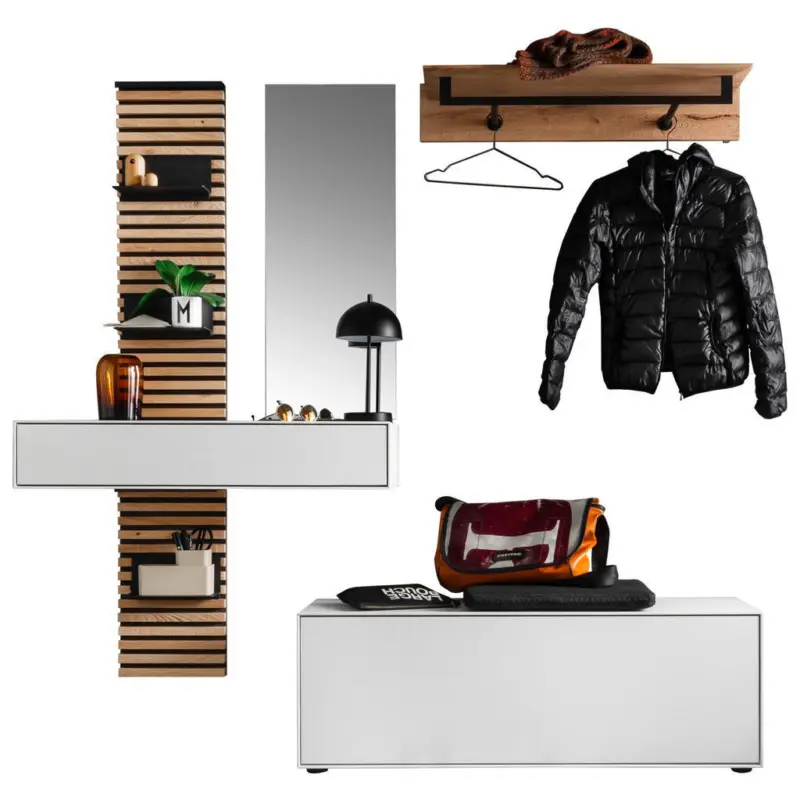 Garderobe 4-teilig in 196/196/41 cm