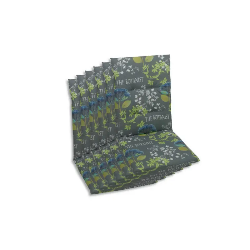 Sesselauflagenset in Blau, Grau, Gr&uuml;n Blume