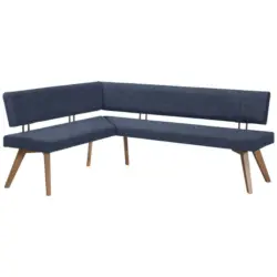 Eckbank 160/200 cm in Dunkelblau, Wildeiche