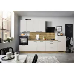 K&uuml;chenleerblock 330 cm in Eichefarben, Kaschmir