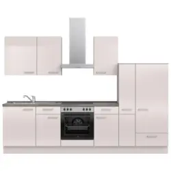 K&uuml;chenleerblock 300 cm in Schieferfarben, Hellgrau