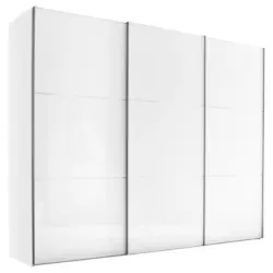 Schwebet&uuml;renschrank in Wei&szlig;, Chromfarben, Wei&szlig; Hochglanz