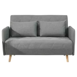 Schlafsofa in Webstoff Grau