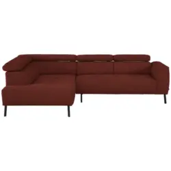 Ecksofa in Chenille Rostfarben 205/280 cm