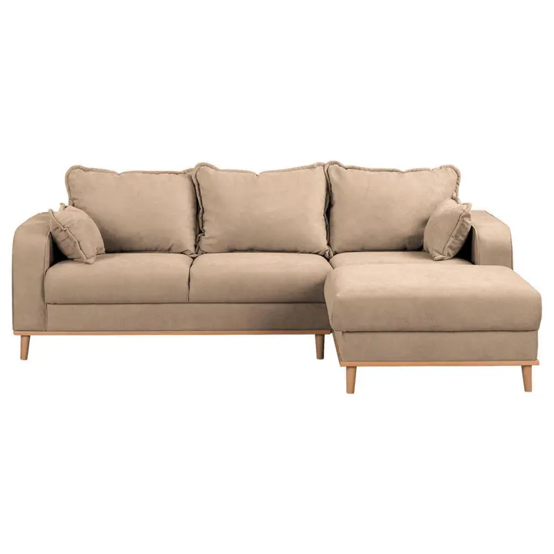 Ecksofa Beata in Mikrofaser Beige 230/150 cm
