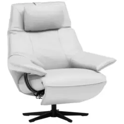 Relaxsessel in Leder Wei&szlig;