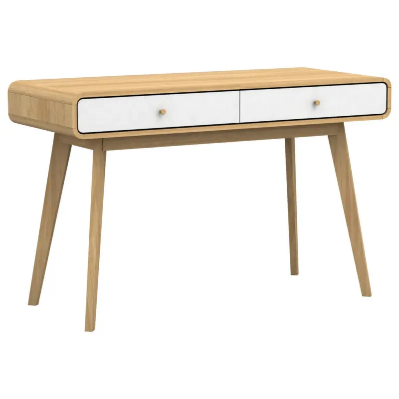 Schreibtisch 120/79/50 cm in Wei&szlig;, Eichefarben