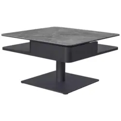 Couchtisch in Metall, Glas, Keramik, Holzwerkstoff 75/75/42-57 cm