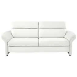 3-Sitzer-Sofa in Echtleder Wei&szlig;