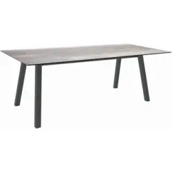 Gartentisch Kunststoff Grau rechteckig