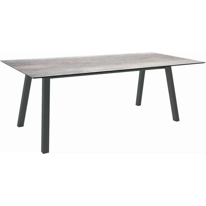 Gartentisch Kunststoff Grau rechteckig