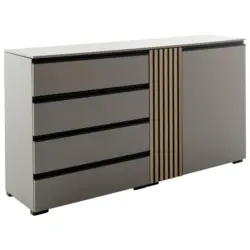 Sideboard Schwarz, Greige, Wildeiche 167/92/45 cm