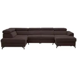 Wohnlandschaft in Struktur Dunkelbraun