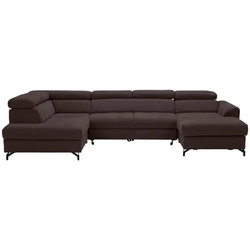 Wohnlandschaft in Struktur Dunkelbraun