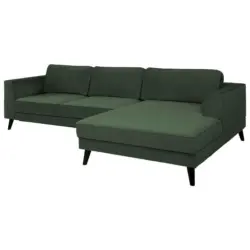 Ecksofa Lumber Jack in Velours Dunkelgr&uuml;n 277/167 cm