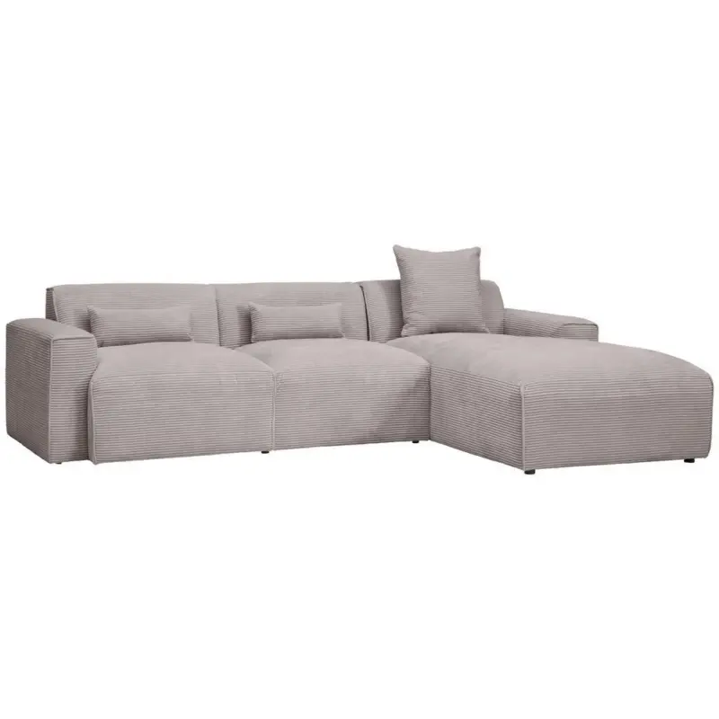 Ecksofa in Cord Taupe 303/196 cm