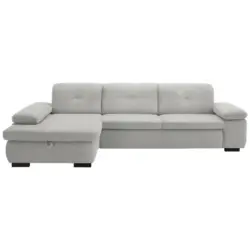 Ecksofa in Flachgewebe Sandfarben 174/297 cm