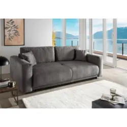 Schlafsofa in Velours Grau