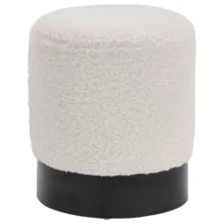 Hocker in Metall, Textil Schwarz, Wei&szlig;