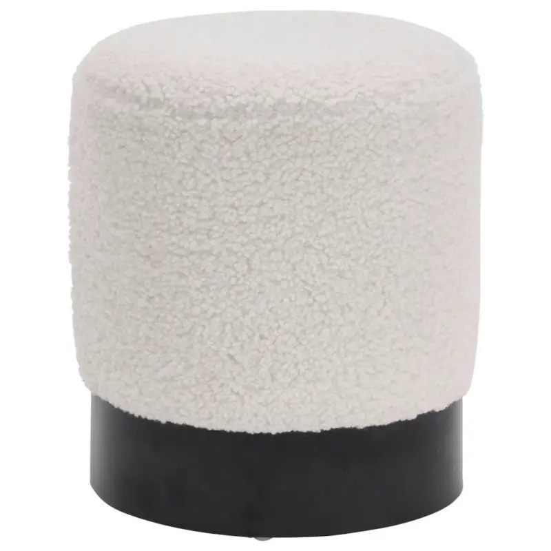 Hocker in Metall, Textil Schwarz, Wei&szlig;