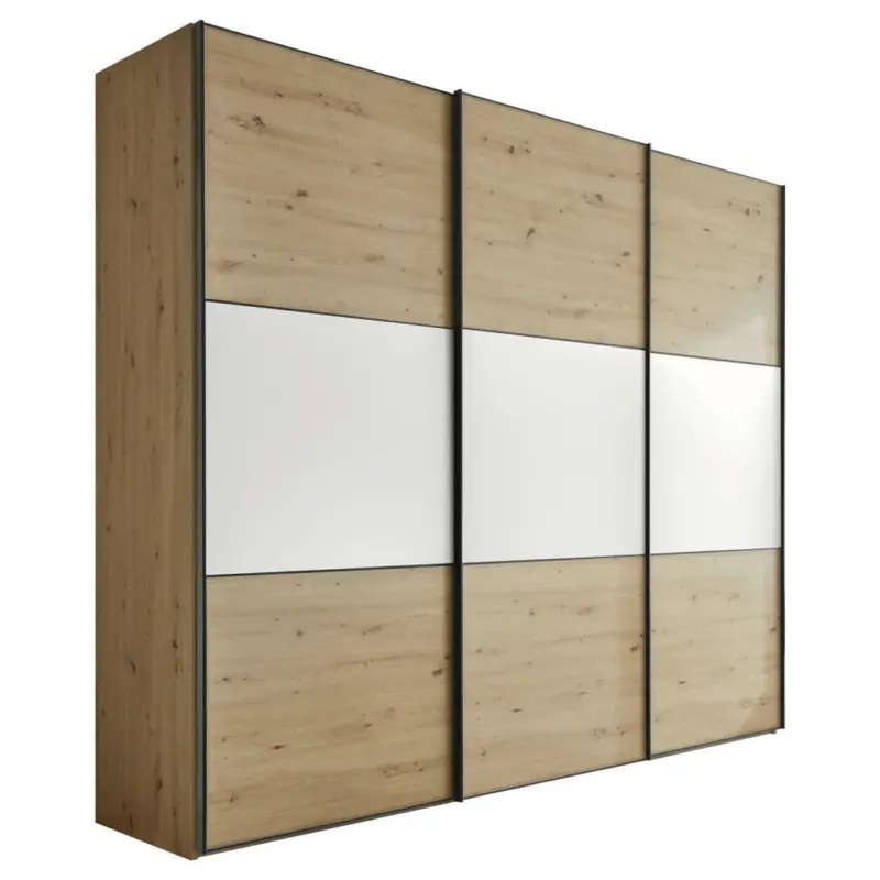 Schwebet&uuml;renschrank in Wei&szlig;, Eiche Artisan