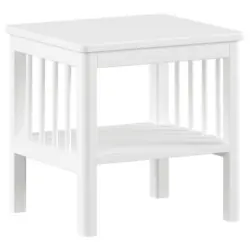 Nachttisch 50/50/45 cm in massiv Buche Wei&szlig;