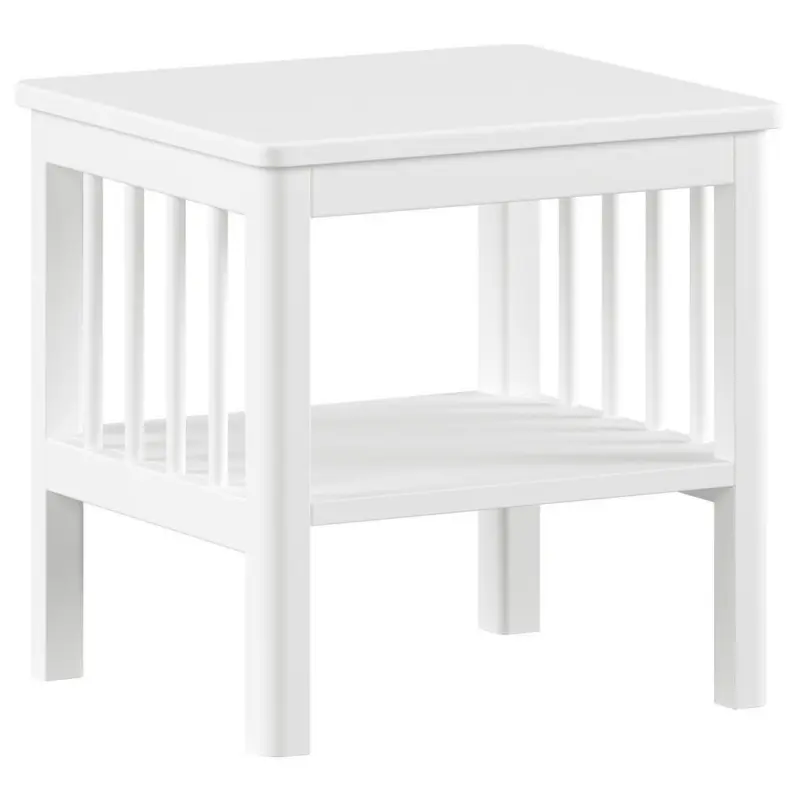 Nachttisch 50/50/45 cm in massiv Buche Wei&szlig;