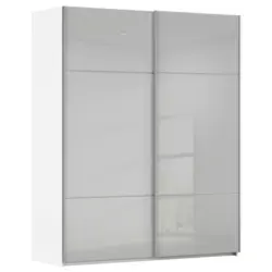 Schwebet&uuml;renschrank in Grau, Wei&szlig;