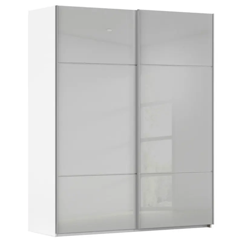 Schwebet&uuml;renschrank in Grau, Wei&szlig;