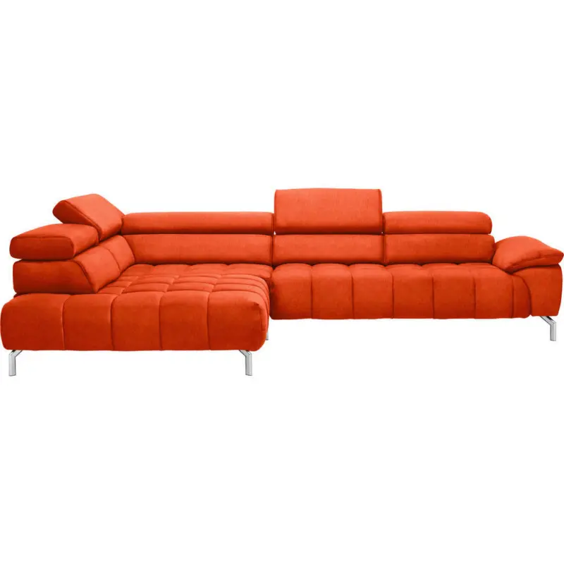 Ecksofa in Chenille Orange 222/323 cm
