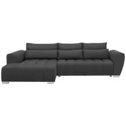 Ecksofa in Webstoff Dunkelgrau 218/304 cm