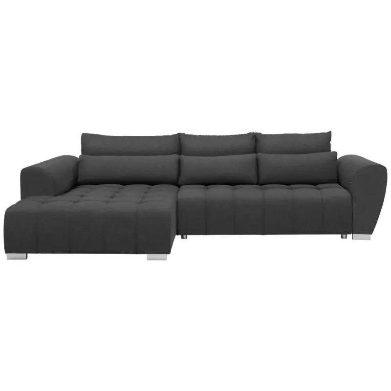 Ecksofa in Webstoff Dunkelgrau 218/304 cm