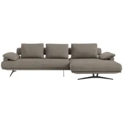 Ecksofa in Chenille Graubraun 334/168 cm