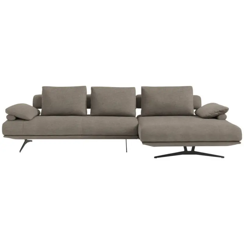 Ecksofa in Chenille Graubraun 334/168 cm