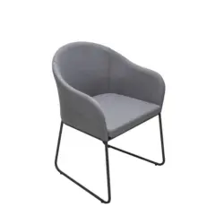 Gartenstuhl-Set Metall, Textil Anthrazit, Dunkelgrau