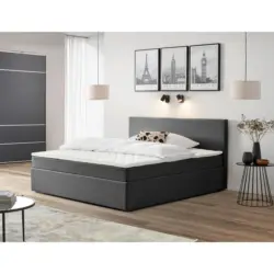 Boxbett 200/200 cm in Grau