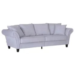 Bigsofa in Flachgewebe Hellgrau