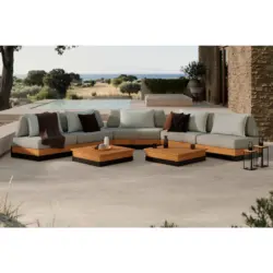 Loungegarnitur 5-teilig 333/333 cm Teakholz Aluminium